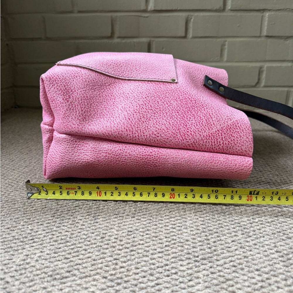 Portland Leather Goods Large Tote Pebbled Bubblegum Pink Bag Work Travel EUC - Picture 11 of 11